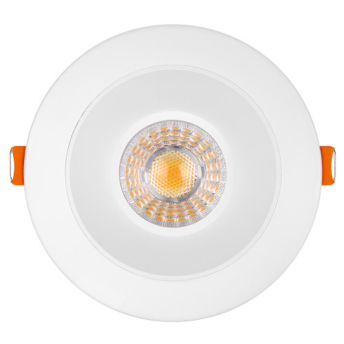 4 in. Low Kelvin Slim Round Recessed Anti-Glare LED Downlight, White Trim, Canless IC Rated, 1200 Lumens, 5 CCT 2200K-3500K