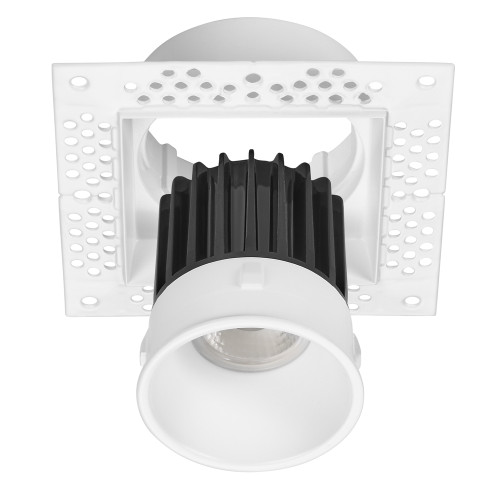2 in. Trimless Slim Square Recessed Anti-Glare LED Downlight, White, Canless IC Rated, 600 Lumens, 5 CCT 2700K-5000K