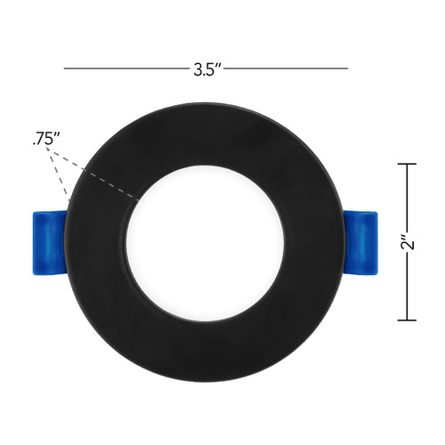 3 in. Slim Recessed LED Downlight, Canless IC Rated, 400 Lumens, 5 CCT Color Selectable 2700K-5000K, Black Trim