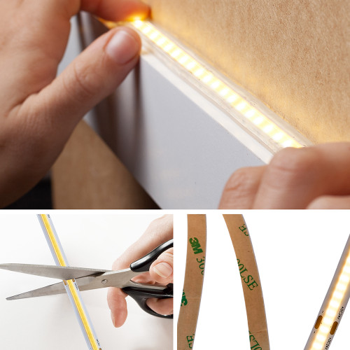 16.5 ft. COB LED Strip Light Spool, Plug-In Or Hardwired w/ Power Supply, 3000K Warm White, Dimmable