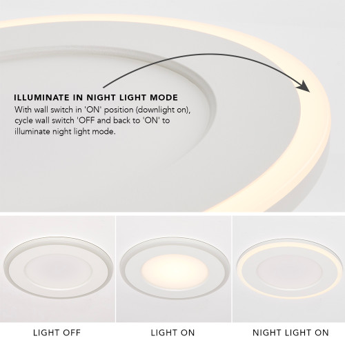 5 in. & 6 in. Retrofit Recessed LED Downlight with Night Light, 1200 Lumens, 5 CCT Color Selectable 2700K-5000K