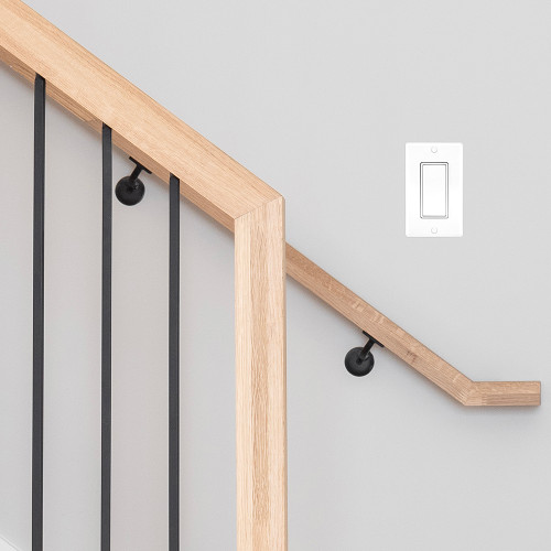 4-Way / Single Pole On/Off Light Switch, White Decorative Rocker Switch, Wall Plates Included (4 Pack)