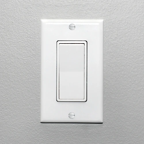 4-Way / Single Pole On/Off Light Switch, White Decorative Rocker Switch, Wall Plates Included (4 Pack)