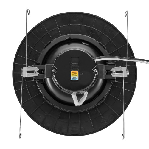 5 in. and 6 in. Adjustable Recessed LED Gimbal Downlight, Black Plastic Trim, 1000 Lumens, 5 CCT Color Selectable 2700K-5000K