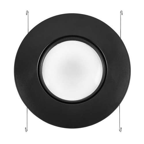 5 in. and 6 in. Adjustable Recessed LED Gimbal Downlight, Black Plastic Trim, 1000 Lumens, 5 CCT Color Selectable 2700K-5000K