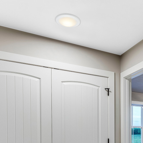 7.5 in. LED Round Disk Light Ceiling Fixture, 5 CCT 2700K-5000K, 1200 Lumens, Dimmable, Retrofit or J-box Install