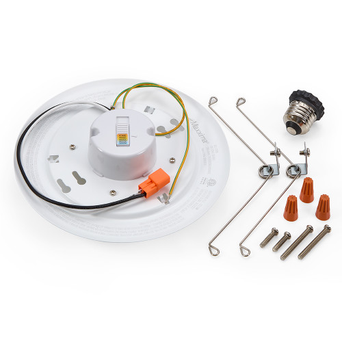 7.5 in. LED Round Disk Light Ceiling Fixture, 5 CCT 2700K-5000K, 1200 Lumens, Dimmable, Retrofit or J-box Install