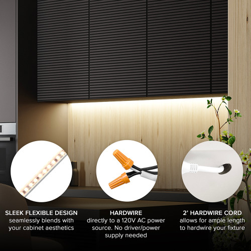 36 in. Hardwired, White, Integrated LED, Under Cabinet Light, 1380 Lumens, 3000K Warm White, 120-Volt Cove Light