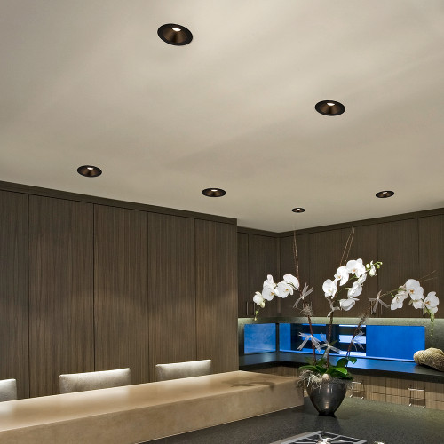 5 in. & 6 in. Retrofit Round Recessed Anti-Glare LED Downlight, Black Trim, 1200 Lumens, 5 CCT 2700K-5000K
