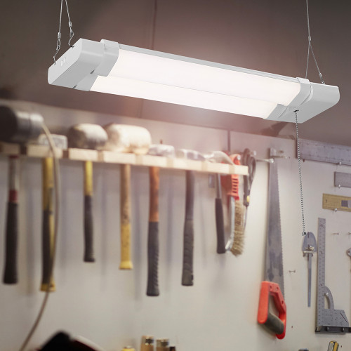 2' LED Adjustable Hanging Garage Shop Light, Frosted Lens