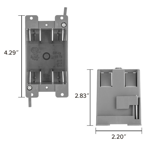 1 Gang 14 cu. in. PVC Old Construction Electrical Switch and Outlet Junction Box, ETL Listed, Gray (10 Pack)