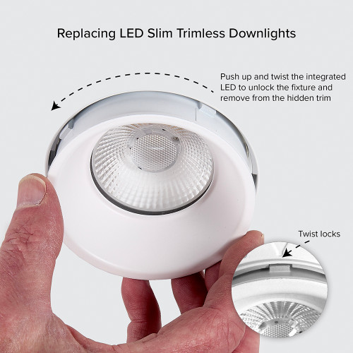 6 in. Trimless Slim Round Recessed Anti-Glare LED Downlight, White, Canless IC Rated, 2000 Lumens, 5 CCT 2700K-5000K