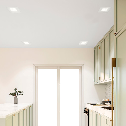 5 in. & 6 in. Retrofit Square Recessed Anti-Glare LED Downlight, White Trim, 1300 Lumens, 5 CCT 2700K-5000K