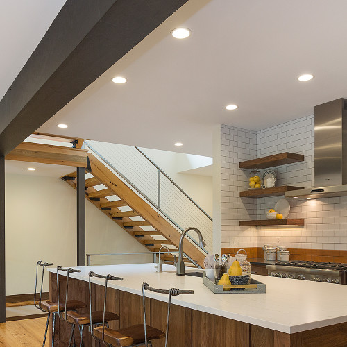 6 in. 2 Hour Fire Rated Slim Recessed LED Downlight, Canless IC Rated, 1100 Lumens, 5 CCT Color Selectable 2700K-5000K