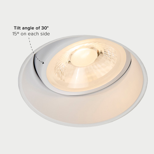 4 in. 5 CCT Adjustable LED Slim Trimless Eyeball Gimbal Downlight, 950 Lumens, Color Selectable 2700K-5000K, 360° Rotation