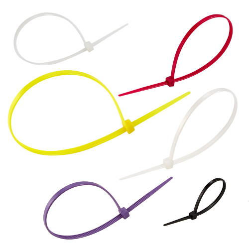 Nylon Cable Ties Assortment Pack, Heavy Duty Multipurpose Self-Locking Cable Zip Ties in Bulk, 350 Units 