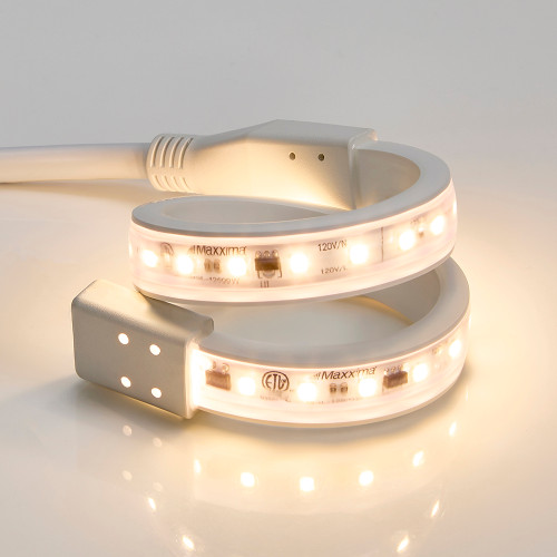 12 in. LED Under Cabinet Strip Light, Hardwired, 460 Lumens, 3000K Warm White, White, 120V Cove Light