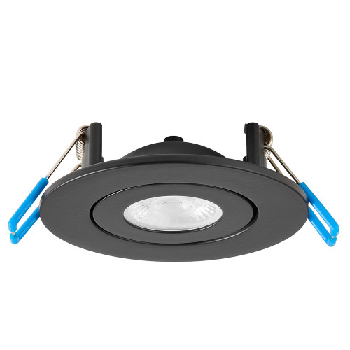 2 in. Adjustable Slim Recessed LED Floating Gimbal Downlight, 360 Lumens, 5 CCT Color Selectable 2700K-5000K, Black Trim