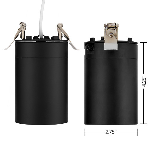 3 in. Adjustable LED Cylinder Downlight, Ceiling Spot Light, 900 Lumens, Canless 5 CCT Color Selectable 2700K-5000K, Black