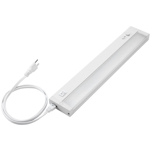 18 in. LED Under Cabinet Light, Dimmable, Linkable, Hardwired or Plug & Play, 700 Lumens, 5 CCT 2700K - 5000K, White, On/Off Switch
