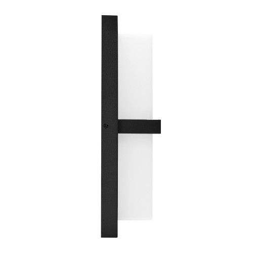 LED Outdoor Wall Light, Black w/ Horizontal Bar & Frosted Lens, Modern Porch Light, 1000 Lumens, 5 CCT 2700K-5000K 12 in. Height