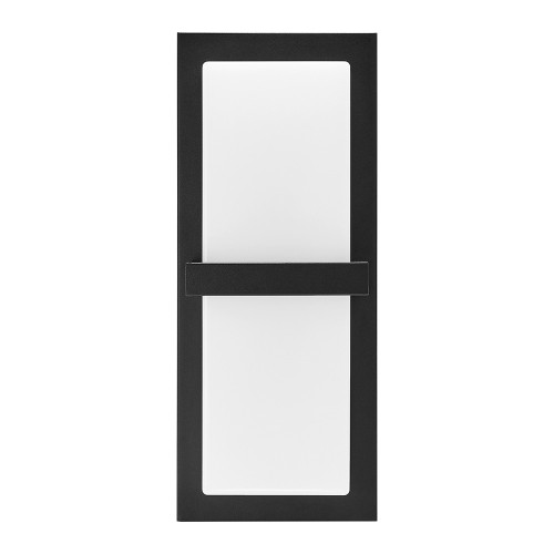 LED Outdoor Wall Light, Black w/ Horizontal Bar & Frosted Lens, Modern Porch Light, 1000 Lumens, 5 CCT 2700K-5000K 12 in. Height