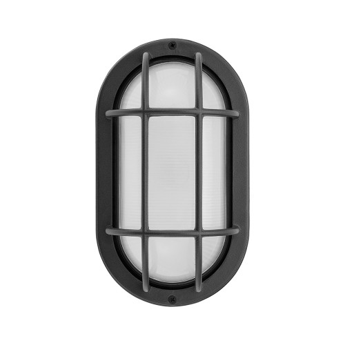 LED Outdoor Bulkhead Light, 1000 Lumens, 6 CCT 2700K-6500K, Black Flush Mount Fixture for Wall or Ceiling - 9 in. Height