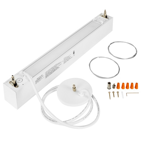 2 ft. LED Linear Up / Down Light Fixture, 3 CCT 3500K-5000K, 3000 Lumens, Adjustable Light Output, Suspension Pendant Mounting