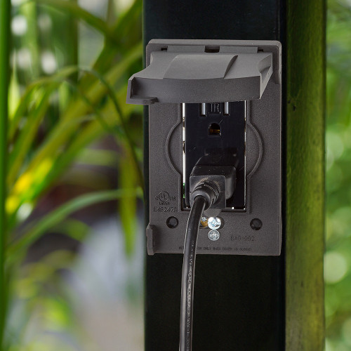 1-Gang Vertical Outdoor Outlet Cover Box Heavy Duty Weather Resistant, Black (2-Pack)