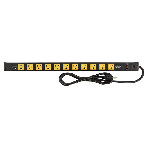 10 Outlet Heavy Duty Power Strip with USB Type-C/A Charging Ports, 1000J Surge Protection, 6ft. Extension Cord, 15A