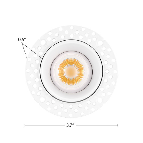 2 in. 5 CCT Adjustable LED Slim Trimless Eyeball Gimbal Downlight, 600 Lumens, Color Selectable 2700K-5000K, 360° Rotation