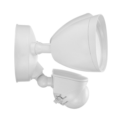 2 Head Outdoor LED Security Light, 2000 Lumens, 5 CCT 2700K-6500K, Motion Sensor, Dusk to Dawn Sensor, White - 6 in. Height
