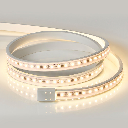 96 in. LED Under Cabinet Strip Light, Hardwired, 3680 Lumens, 3000K Warm White, 120V White Cove Light