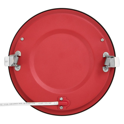 6 in. 2 Hour Fire Rated Slim Recessed LED Downlight, Black Trim, Canless IC Rated, 1000 Lumens, 5 CCT Color Selectable 2700K-5000K