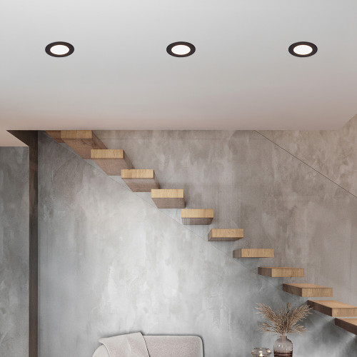 4 in. 2 Hour Fire Rated Slim Recessed LED Downlight, Black Trim, Canless IC Rated, 800 Lumens, 5 CCT Color Selectable 2700K-5000K