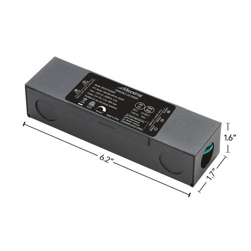 60W Power Supply 120 VAC to 24 VDC Transformer, Compatible with Dimmers and Switches for LED Lighting, Class 2, ETL Certified