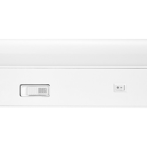 12 in. LED Under Cabinet Light, Hardwired, 550 Lumens, 5 CCT 2700K - 5000K, White, On/Off Switch