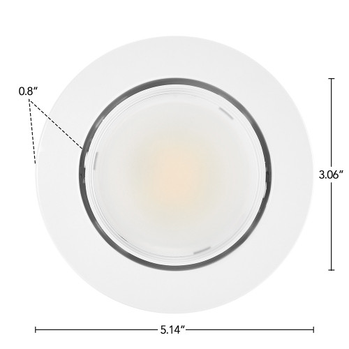 4 in. Adjustable Recessed LED Gimbal Downlight, Plastic Trim, 950 Lumens, 5 CCT Color Selectable 2700K-5000K