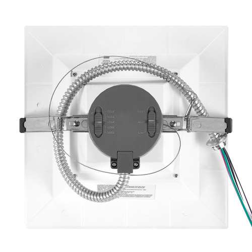 8 in. Recessed Commercial LED Square Downlight, Selectable Color Temperature / Wattage, up to 2550 Lumens