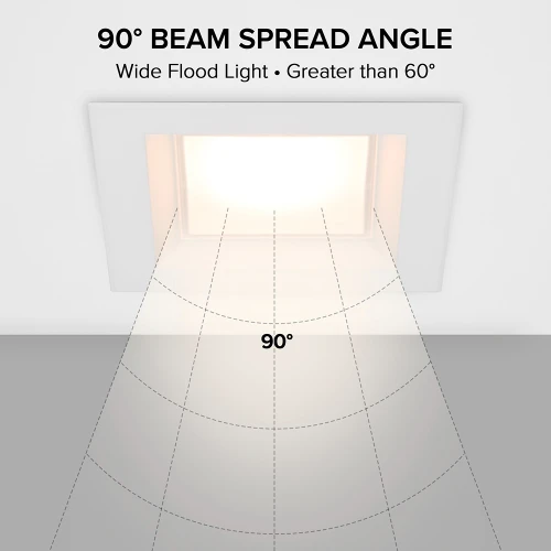 6 in. Recessed Commercial LED Square Downlight, Selectable Color Temperature / Wattage, up to 1850 Lumens