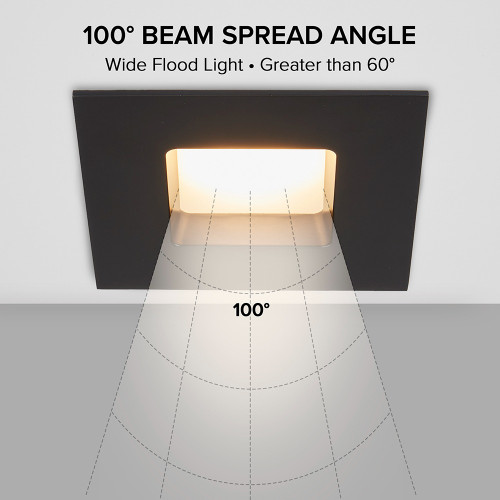 6 in. 5 CCT Retrofit Square Recessed LED Downlight, Black, Trim, 950 Lumens, Color Selectable 2700K-5000K