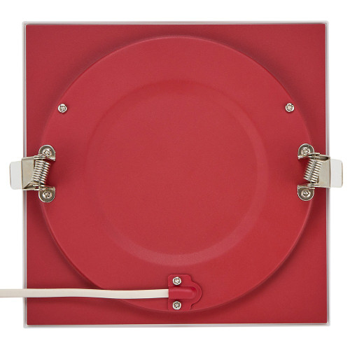6 in. 2 Hour Fire Rated Slim Square Recessed LED Downlight, Canless IC Rated, 1100 Lumens, 5 CCT Color Selectable 2700K-5000K