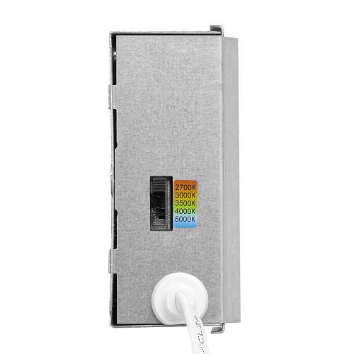 4 in. 2 Hour Fire Rated Slim Square Recessed LED Downlight, Black Trim, Canless IC Rated, 800 Lumens, 5 CCT Color Selectable 2700K-5000K