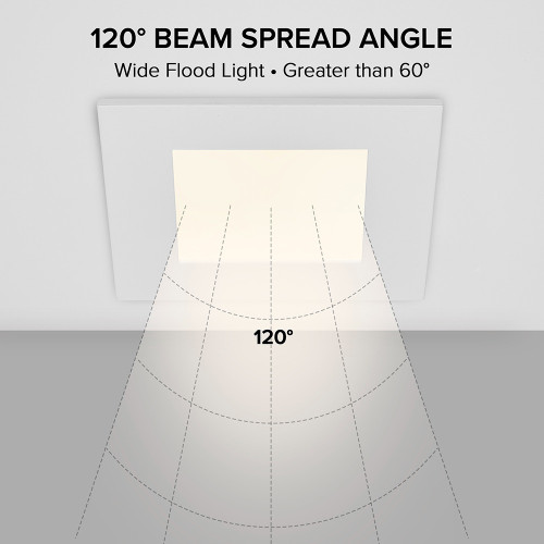 4 in. 2 Hour Fire Rated Slim Square Recessed LED Downlight, Canless IC Rated, 800 Lumens, 5 CCT Color Selectable 2700K-5000K