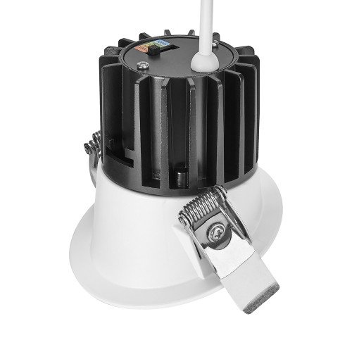 2 in. Slim Round Sloped Recessed Anti-Glare LED Downlight, White Trim, Canless IC Rated, 600 Lumens, 5 CCT 2700K-5000K