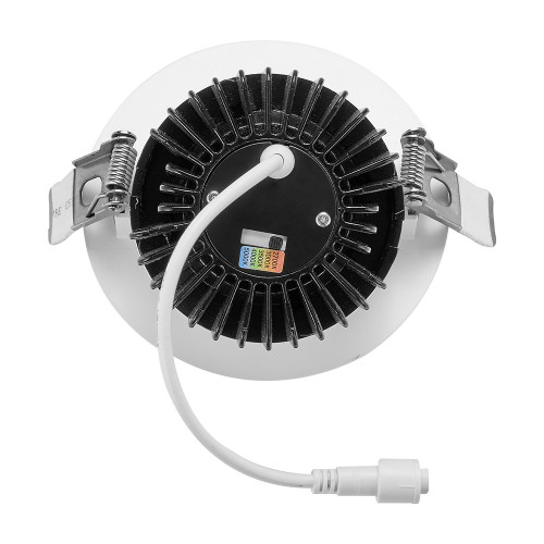 4 in. Slim Round Sloped Recessed Anti-Glare LED Downlight, White Trim, Canless IC Rated, 1000 Lumens, 5 CCT 2700K-5000K