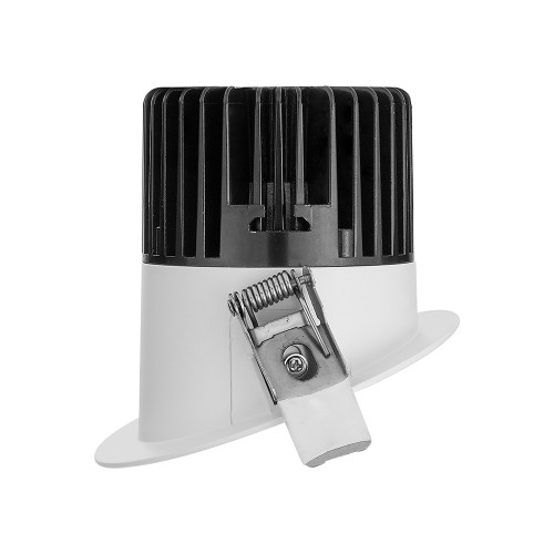 4 in. Slim Round Sloped Recessed Anti-Glare LED Downlight, White Trim, Canless IC Rated, 1000 Lumens, 5 CCT 2700K-5000K