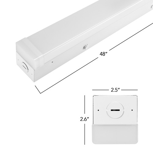 Maxxima 4 ft. Linear Strip Light Fixture, EM Battery Backup