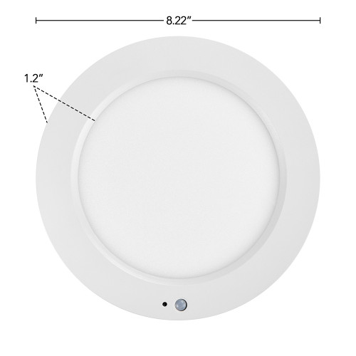 7 in. Round PIR Motion Sensor LED Ceiling Light Fixture, Flush Mount, 5 CCT 2700K-5000K, 1200 Lumens