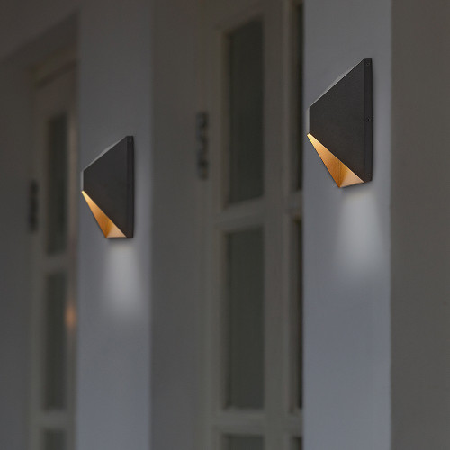 LED Outdoor Wall Wash, Black Sconce, Modern Porch Light, 650 Lumens, 5 CCT 2700K-5000K - 8 in. Height